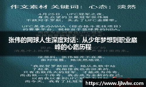 张伟的网球人生深度对话：从少年梦想到职业巅峰的心路历程