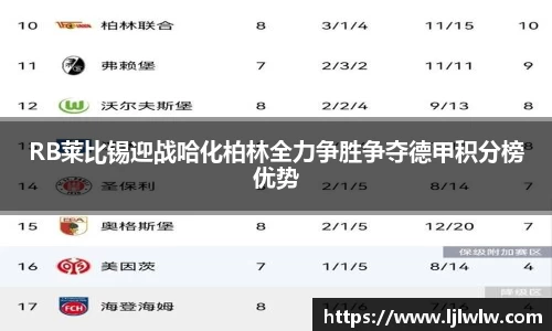 RB莱比锡迎战哈化柏林全力争胜争夺德甲积分榜优势